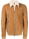 MAURO GRIFONI MAURO GRIFONI SHEARLING LINED JACKET - BROWN