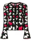 BOUTIQUE MOSCHINO BOUTIQUE MOSCHINO DOG PATTERN BUTTONED CARDIGAN - BLACK