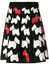 BOUTIQUE MOSCHINO BOUTIQUE MOSCHINO DOG PATTERN A-LINE SKIRT - BLACK