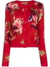 TWINSET TWIN-SET FLORAL CARDIGAN - RED