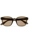 GIVENCHY WOMAN SQUARE-FRAME ACETATE SUNGLASSES ARMY GREEN,US 1071994536447127