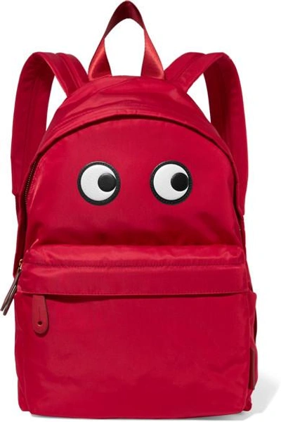 Anya Hindmarch Eyes Appliquéd Shell Backpack In Red