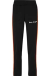 PALM ANGELS STRIPED SATIN-JERSEY TRACK trousers