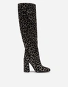 DOLCE & GABBANA BOOTS IN COLOR-CHANGING LEOPARD FABRIC,CU0454AV2308B808