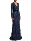 BADGLEY MISCHKA Velvet Sequin Gown