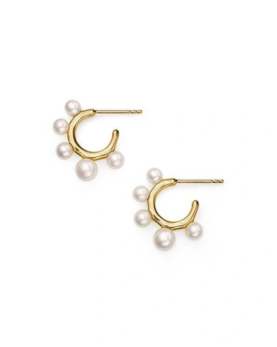 Ippolita 18k Nova Huggie Hoop Earrings, Mother-of-pearl In Oyster