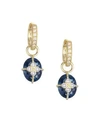 JUDE FRANCES Oval London Blue Topaz, Diamond & 18K Yellow Gold Earring Charms