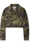 RE/DONE CROPPED CAMOUFLAGE-PRINT DENIM JACKET