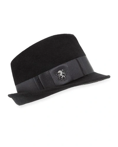 Philip Treacy Wool Felt Velour Town Hat In Black