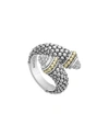LAGOS SIGNATURE CAVIAR DIAMOND CROSSOVER RING,PROD213570227