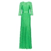 NISSA Long Lace Dress In Green