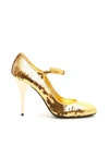 MIU MIU GOLD SEQUINS PUMPS,10673119