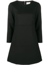 SEMICOUTURE SEMICOUTURE LONG-SLEEVE FLARED DRESS - BLACK