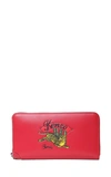 KENZO JUMPING TIGER LEATHER WALLET,10673145