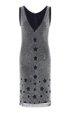 JOANNA MASTROIANNI V-NECK STARS EMBROIDERED DRESS,2606.0