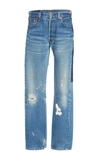B SIDES M'O EXCLUSIVE MID-RISE REVERSE STRAIGHT-LEG JEANS,BBB001