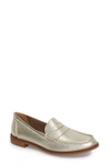 Sperry Seaport Penny Loafers In Platinum Leather