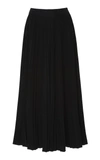 Co Essentials Elastic-waist Pleated Skirt In Black
