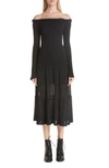 Altuzarra Vendaval Off-the-shoulder Long-sleeve Smocked Tiered Midi Dress In Black