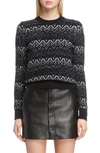 SAINT LAURENT METALLIC MOHAIR ZIGZAG SWEATER,531938YA2VI