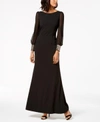 CALVIN KLEIN EMBELLISHED-CUFF GOWN