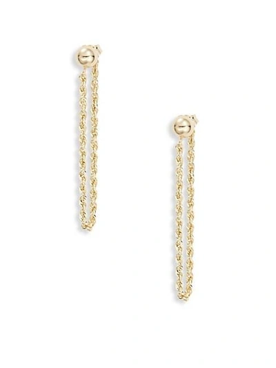 Saks Fifth Avenue 14k Yellow Gold Glitter Rope Drop Earrings