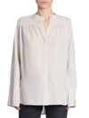 VINCE Shirred Silk Blouse,0400099147852