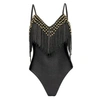 NISSA Swimsuit with Fringes & Metallic Details
