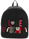 LOVE MOSCHINO LOVE MOSCHINO EMBROIDERED BACKPACK - BLACK