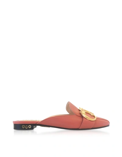 Charlotte Olympia Pretty Pink Leather Mules