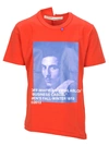 Off-white Off White Bernini S/s Spliced Tee In Red/blue