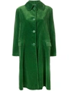 ASPESI ASPESI SINGLE-BREASTED CORDUROY COAT - GREEN