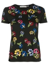 ALICE AND OLIVIA ALICE+OLIVIA EMBROIDERED FLORAL T-SHIRT - BLACK