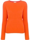 ALLUDE ALLUDE RIBBED JUMPER - ORANGE