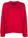 FEDERICA TOSI FEDERICA TOSI CUT-DETAIL FITTED SWEATER - RED