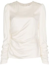 ZIMMERMANN DRAPED SILK BODICE TOP