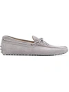 Tod's Lace Bow Detail Driving Shoes In Grey