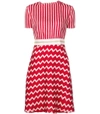 STELLA MCCARTNEY Red/White Striped Zigzag T-Shirt Dress,SM38P54