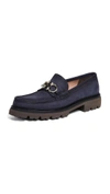 FERRAGAMO BLEECKER LUG SOLE GANCINI LOAFERS