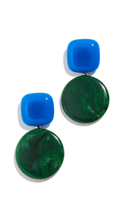 Rachel Comey Arc Earrings In Blue/malachite
