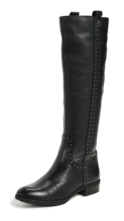Sam Edelman Women's Prina 2 Wide Calf Tall Leather Boots In Black