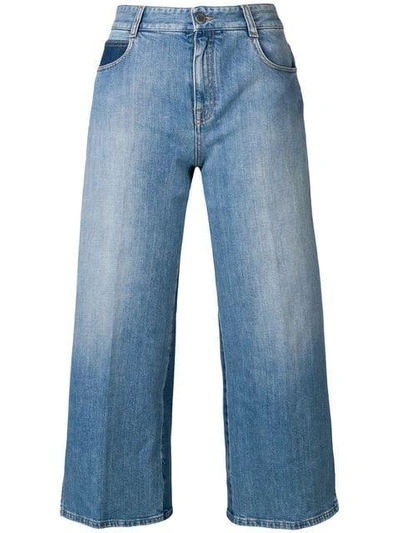 Stella Mccartney Cropped Wide-leg Jeans In Blue