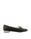 CHARLOTTE OLYMPIA BLACK LEATHER LOAFERS,10674065