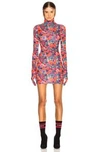 VETEMENTS VETEMENTS THE STYLING DRESS IN ORANGE & FLOWERS,VETF-WD13