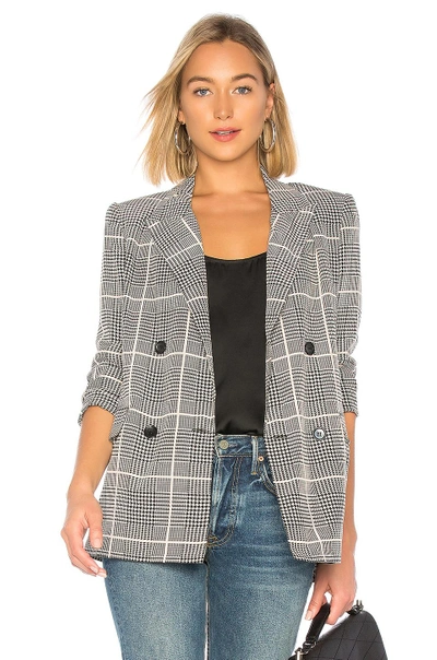 L Agence L'agence Taryn Double Breasted Blazer In Grey In Black Multi