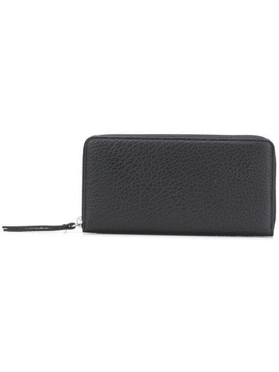 Maison Margiela Textured Zip Around Wallet In Black