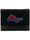KENZO LOGO EMBROIDERED CLUTCH