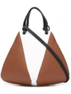 THE VOLON THE VOLON BICOLOUR TRAPEZE TOTE - BROWN