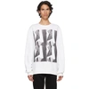 CALVIN KLEIN 205W39NYC CALVIN KLEIN 205W39NYC WHITE AMERICAN FLAG AND BUILDINGS SWEATSHIRT