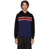 GIVENCHY GIVENCHY BLACK AND BLUE UPSIDE DOWN LOGO HOODIE